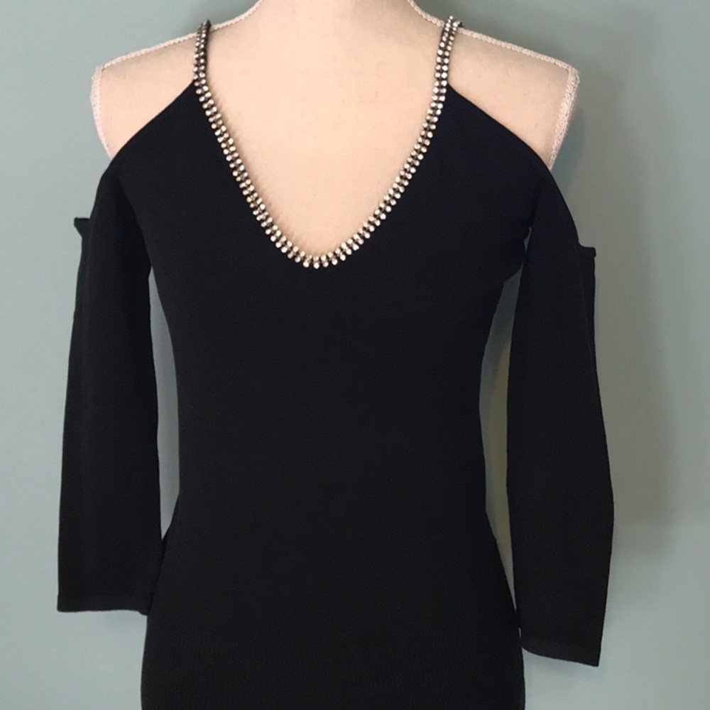 Cold shoulder sweater